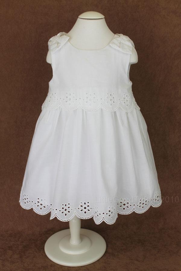 tahari baby white dress