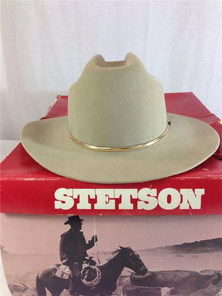 Stetson 3X Beaver Tan Cowboy Hat With Trim Size 6 7/8 | eBay