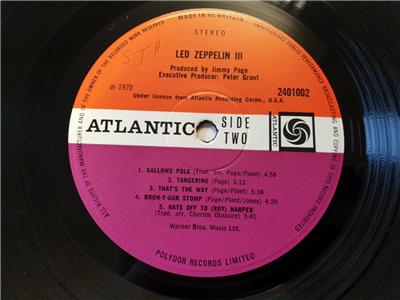 LED ZEPPELIN III Atlantic red / plum label Gatefold 