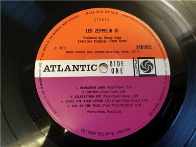 LED ZEPPELIN III Atlantic red / plum label Gatefold 