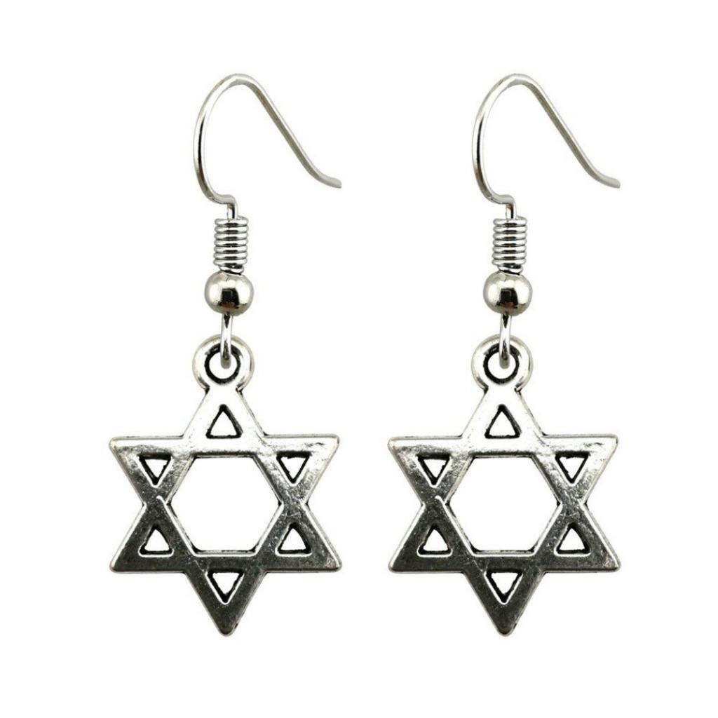 STAR OF DAVID EARRINGS 1.5 Jewish Hebrew Nation Symbol Pride Kabbalah Drop NEW eBay