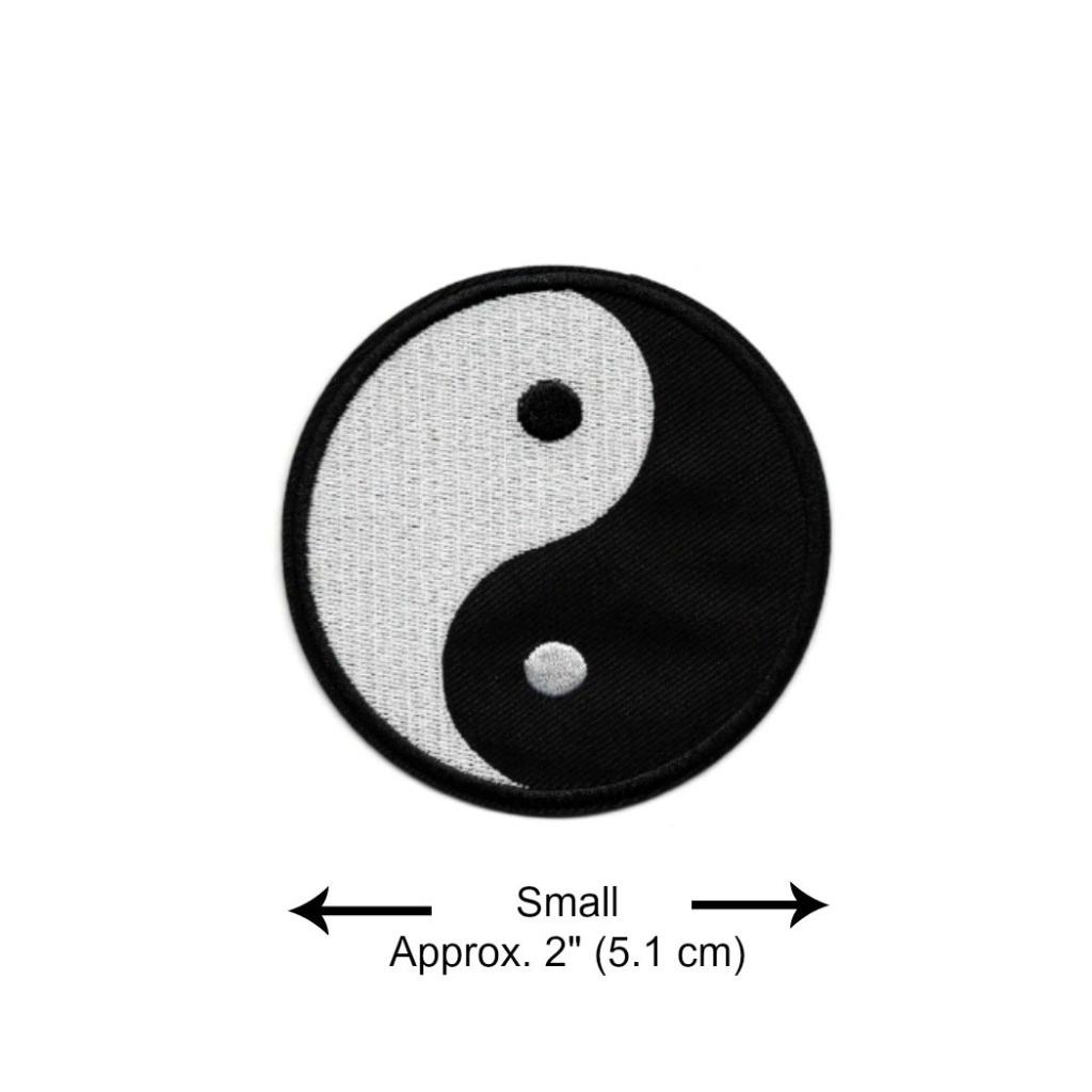 YIN YANG IRON ON PATCH 3 Sizes Black White Balance Tai Chi Embroidered Applique - Picture 5 of 7