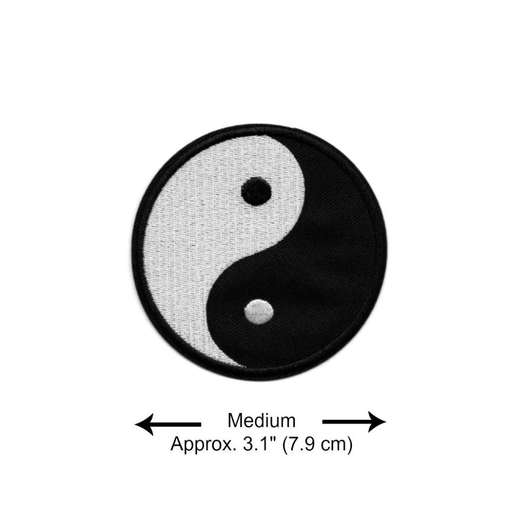 YIN YANG IRON ON PATCH 3 Sizes Black White Balance Tai Chi Embroidered Applique - Picture 6 of 7