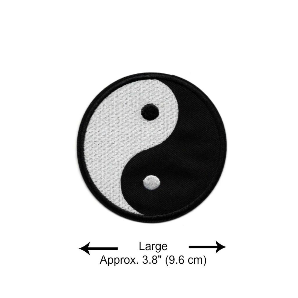 YIN YANG IRON ON PATCH 3 Sizes Black White Balance Tai Chi Embroidered Applique - Picture 7 of 7