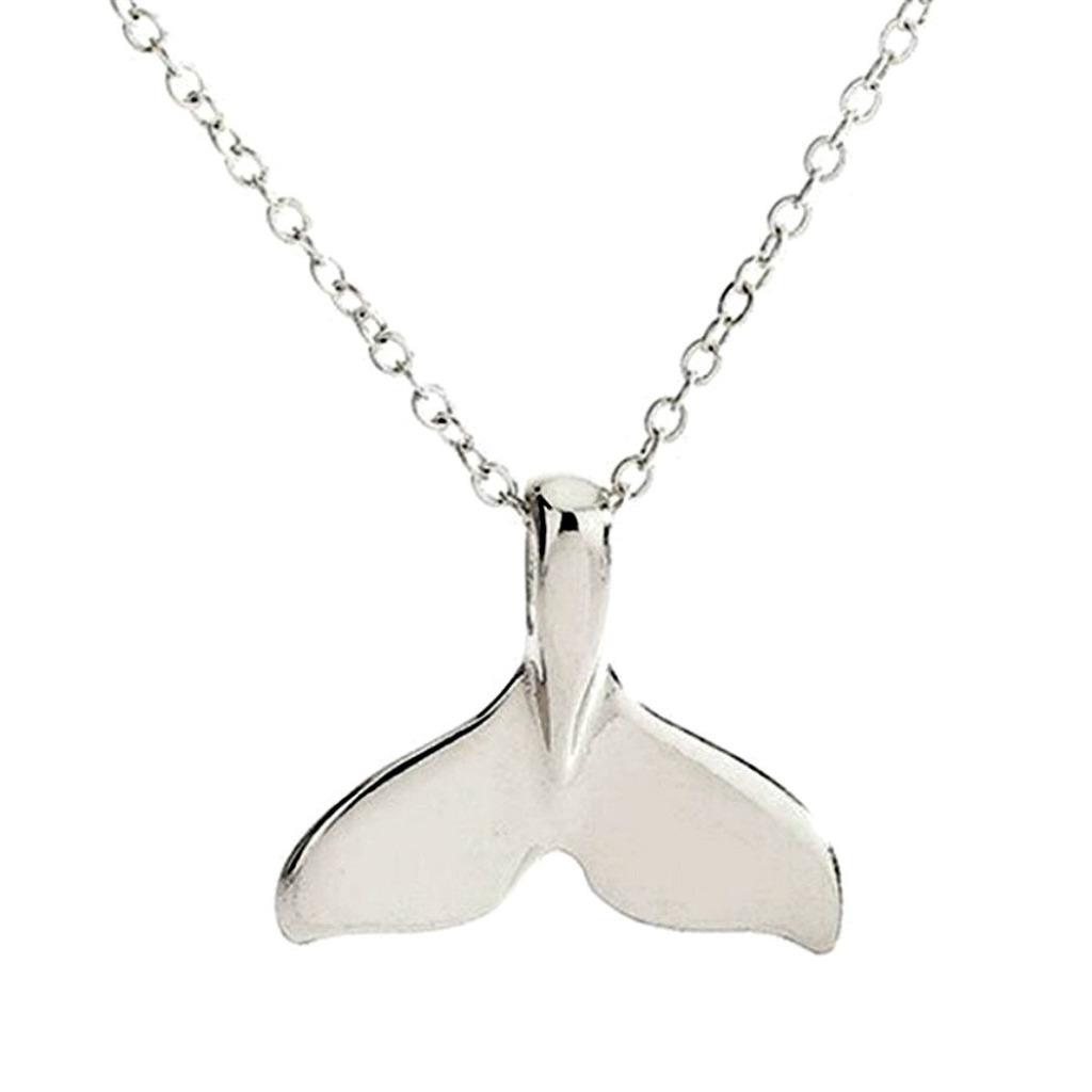 WHALE TAIL NECKLACE 17" Chain Fish Nautical Beach Mermaid Gold Silver Color NEW - Picture 10 of 10