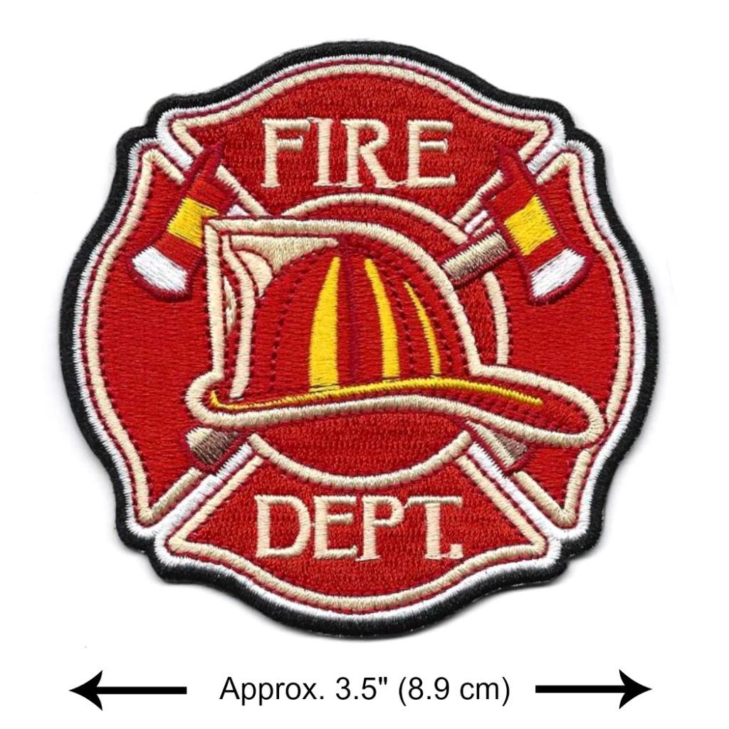Fire Hat Set Small Iron On Embroidered Patch Firemen