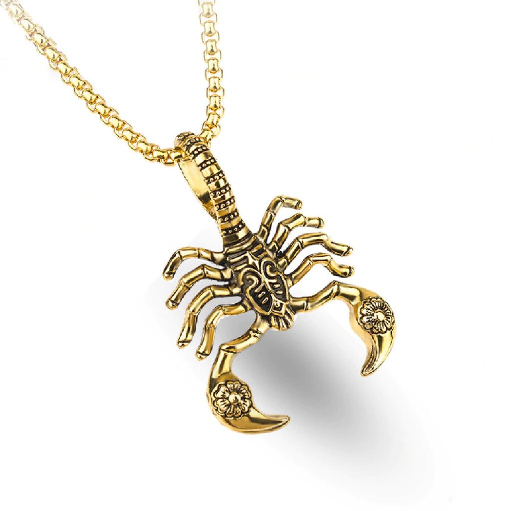 COLLAR ESCORPIÓN 2" Colgante Metal Oro Plata o Negro Hombres Mujeres Escorpio Zodiaco - Imagen 9 de 10