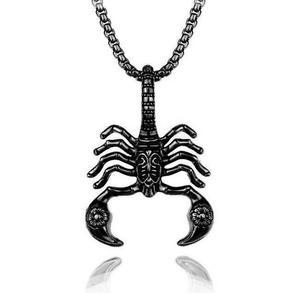 COLLAR ESCORPIÓN 2" Colgante Metal Oro Plata o Negro Hombres Mujeres Escorpio Zodiaco - Imagen 10 de 10