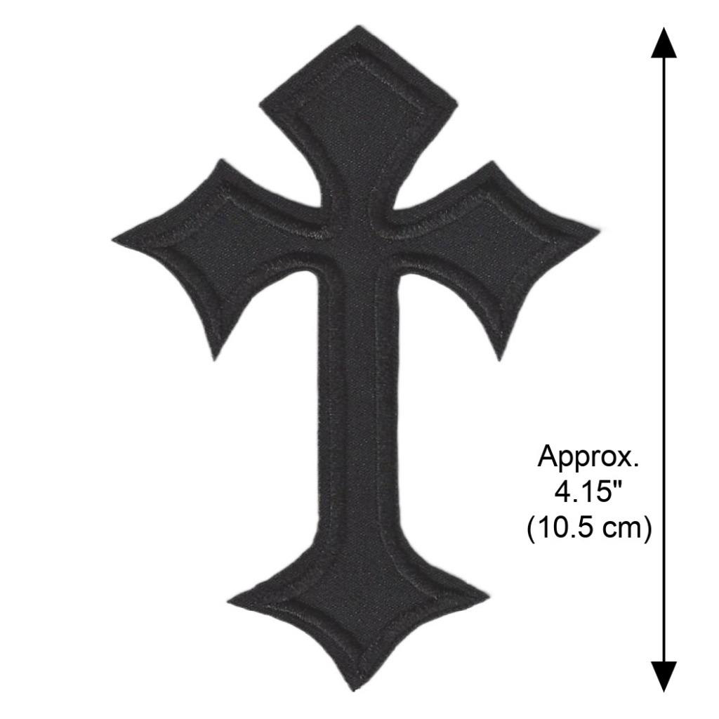 CROSS IRON ON PATCH 4.15″ 10 Color Choice Christian Symbol Biker Embroidered NEW