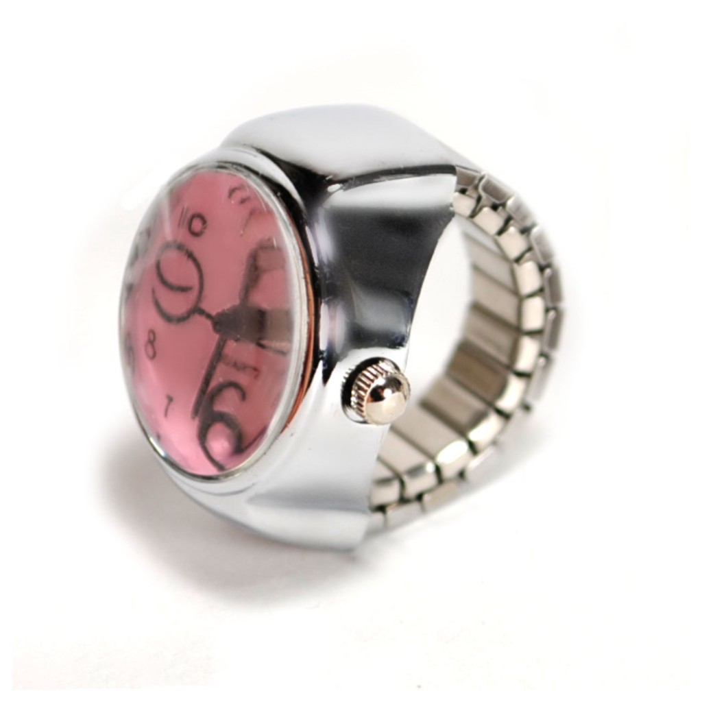 WATCH RING Finger Stretch Band Chrome Time Jewelry NEW Large Number USA SELLER - Picture 4 of 7