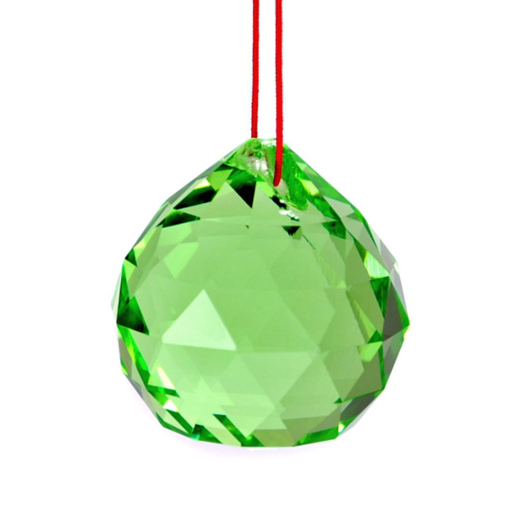 FENG SHUI HANGING CRYSTAL BALL 1.25" 30mm Choice of Colors Faceted Prism Sphere 