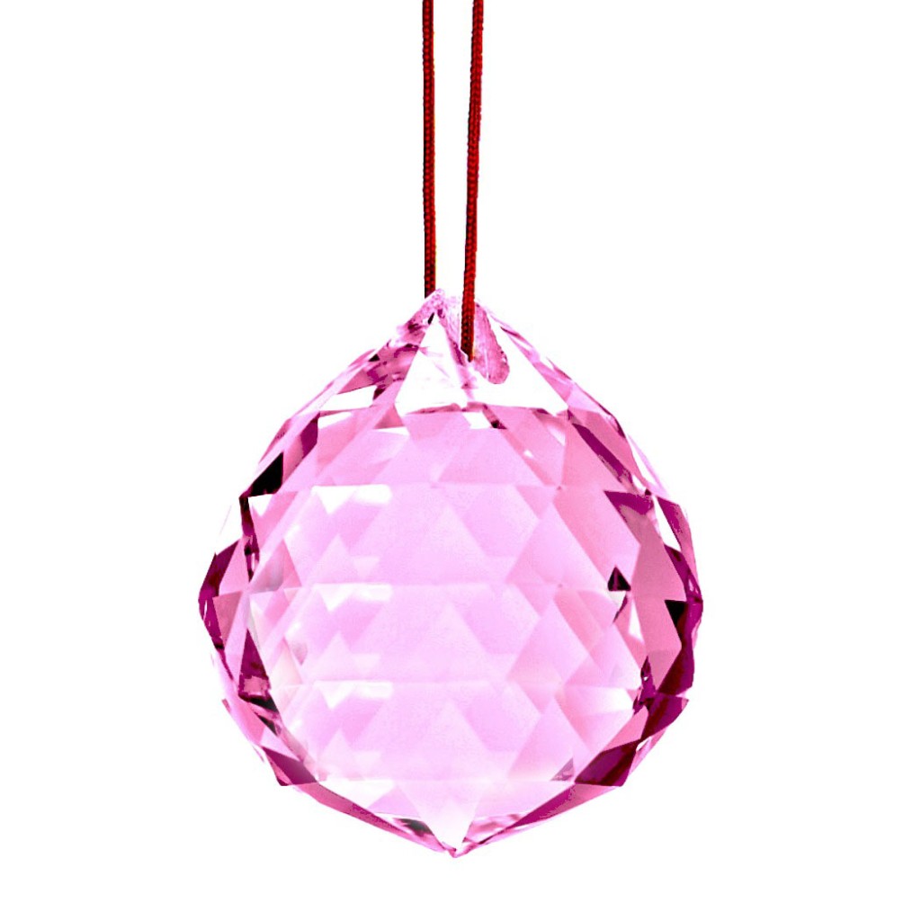 FENG SHUI HANGING CRYSTAL BALL 1.5" 40mm Choice of Colors Faceted Prism Sphere 