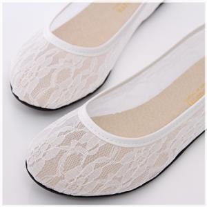 BN Womens Lacey Dreamy Wedding Ballet Flats Ballerina Comfy Shoes White ...