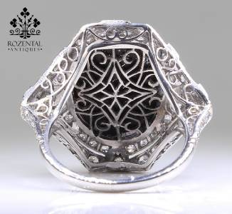ANTIQUE EDWARDIAN PLATINUM DIAMOND & OPAL RING | eBay