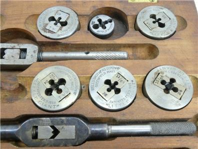 1885 Wells Brothers Greenfield Little Giant Tap & Die Set In Box
