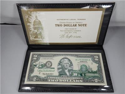 L Uncirculated Condition $2.00 Series 2003-A Federal Reserve Note BU 1