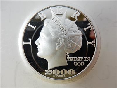 2008 $50 Norfed Liberty Proof 10th Anniversary .999 Fine Silver Round