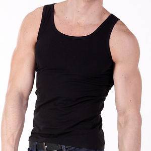 3 X MENS VESTS FITTED 100% Cotton TANK TOP SUMMER TRAINING GYM TOPS ...