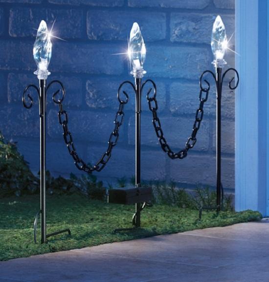 3 Pc Elegant Solar Lighted Garden Stakes with Decorative ... 3 Pc Elegant Solar Lighted Garden Stakes with Decorative
