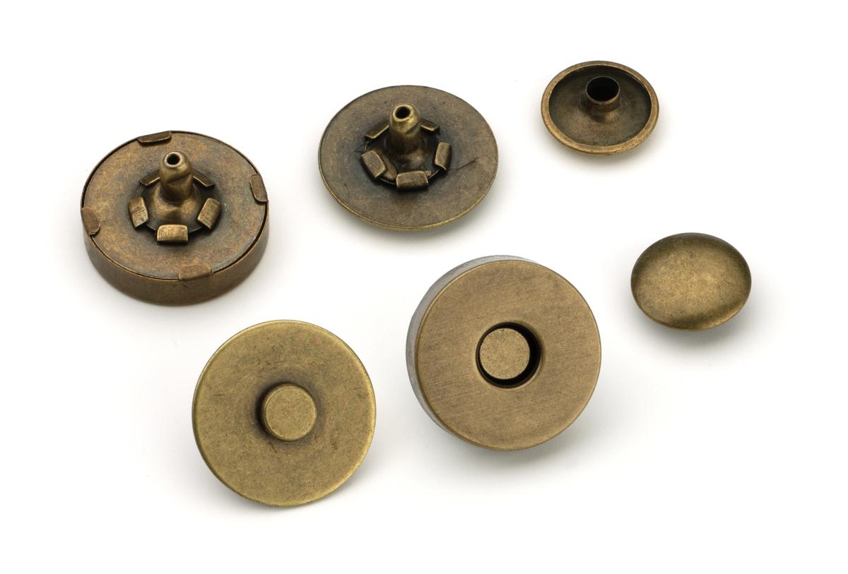 10pcs - 18mm Double Rivet Magnetic Purse Snaps - Antique Brass - (MAG ...