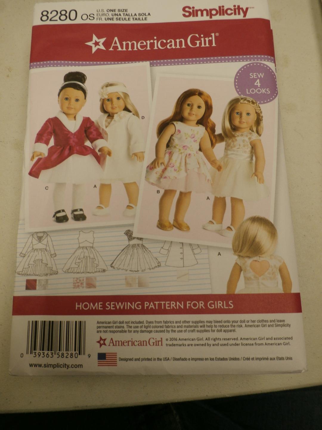 Simplicity 8280 American Girl Doll Dress Sewing Patterns for 18 Dolls