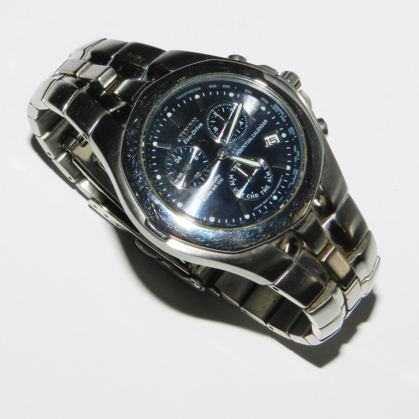 Citizen Eco-Drive Chronograph Alarm WR 100 E811-K00217-Y ...