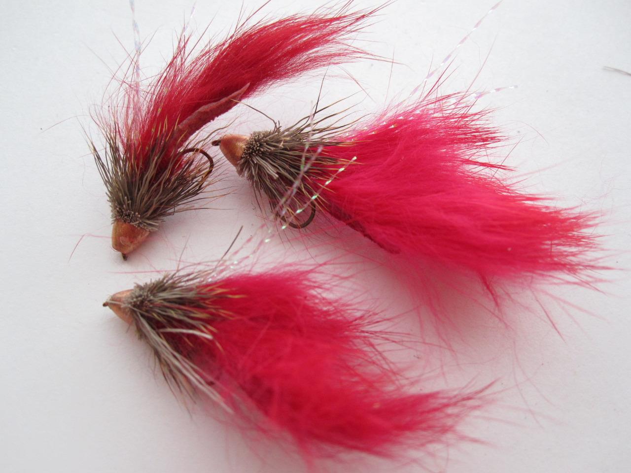 3 EA D16-5 Kupferkegelkopf Zonker's Marabou Muddler (Farbe & Grössen