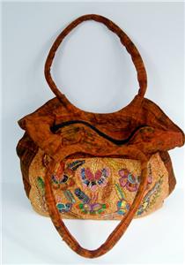 HANDMADE MEXICAN PURSE BEADED AND EMBROIDERED FLORAL TOTE BAG | eBay