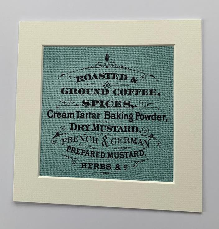 SACO DE ARPILLERA PASTEL DE CAFÉ ESTAMPADOS REPRODUCCIÓN MONTADO EN PAPEL DE ACUARELA - Imagen 3 de 4