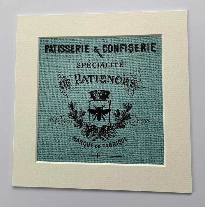 SACO DE ARPILLERA PASTEL DE CAFÉ ESTAMPADOS REPRODUCCIÓN MONTADO EN PAPEL DE ACUARELA - Imagen 4 de 4