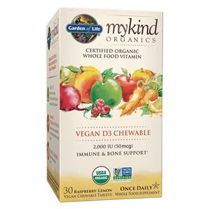 Garden of Life Vitamin D3 - mykind Vegan Organic Chewables 30 Ct,  exp 21 1