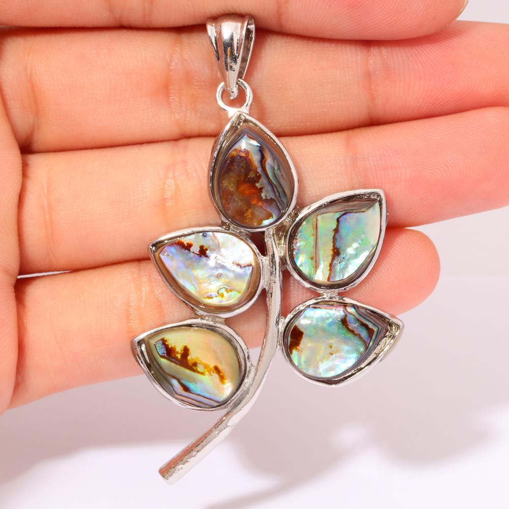 Natural Abalone Shell 18K White Gold Filled for Women Jewelry Pendant ...