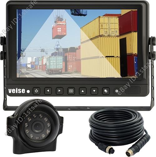 VEISE Rear View Backup Camera Cab Video System 9/" LCD+2 Side View Cameras