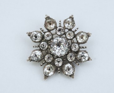 Dazzling Antique Georgian Silver Diamond Paste Black Dot Snowflake Pin ...
