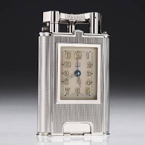 MODERN DUNHILL CHARLESTON GIANT TABLE LIGHTER & WATCH LIMITED EDITION c ...