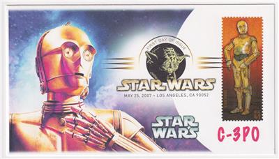 STAR WARS C-3PO Stamp DCP KSC FDC Space Cover C7324D | eBay