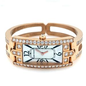 Harry Winston Avenue Quartz 19mm 18k Rose Gold MOP Diamond