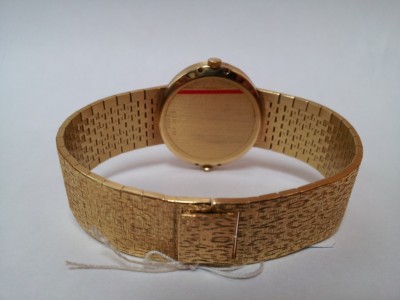 mens piaget dual time 18k solid gold oval watch 612501 a6