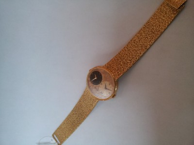 mens piaget dual time 18k solid gold oval watch 612501 a6