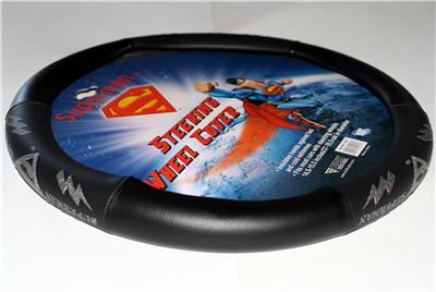 SUPERMAN DC Comics Superhero SHIELD Logo Vinyl CAR STEERING WHEEL COVER New
