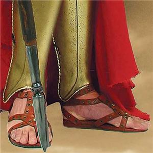 300 Spartan King Leonidas Sandals Caligae Brown Footwear Medieval Roman Sandal