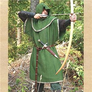 ROBIN HOOD Bandit of Sherwood Forest GREEN ARCHER Medieval TUNIC with ...