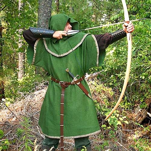 Robin Hood Bandit of Sherwood Forest Green Archer Medieval Tunic with ...