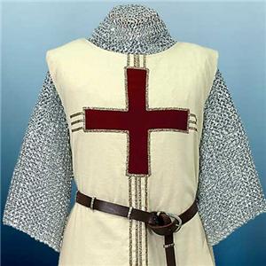 MEDIEVAL KNIGHT Templar Crusader Middle Ages TANCRED TUNIC SURCOAT S/M ...
