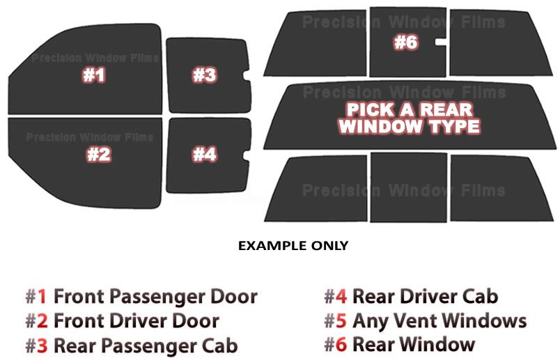 thumbnail image 2 of Precision PreCut Window Film For Nissan Frontier Extended/King Cab 2005-2021 – Any Tint Shade, Lifetime Warranty 2 of 4