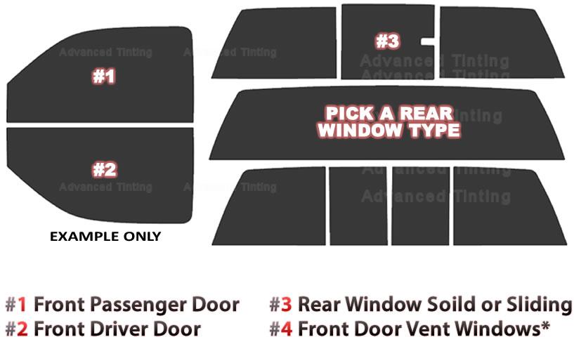 thumbnail image 2 of PreCut Window Tint Film For 2009-2013 Dodge Ram Standard Cab – Any Shade VLT 2 of 6