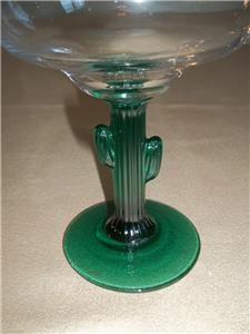Libbey 76 Oz Pitcher & 3 Cactus Green Stem Margarita ...