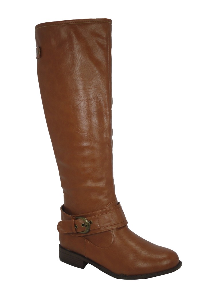 Bamboo Montage-08 Chestnut Riding Buckle Knee High Boots | eBay