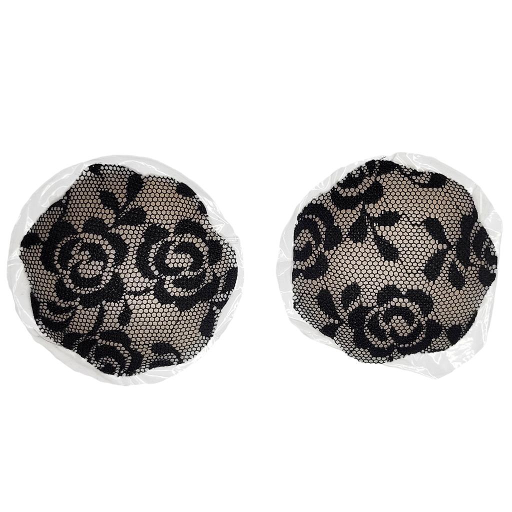 Cubiertas de pezón floral con flores de encaje autoadhesivas negras o desnudas BW2185F - Imagen 10 de 11