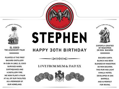PERSONALISED WHITE RUM BOTTLE LABEL BIRTHDAY ANY OCCASION GIFT | eBay